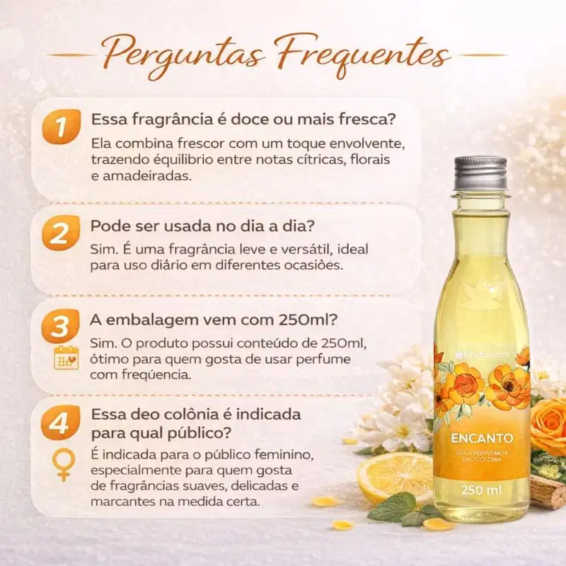 Água Perfumada Deo Colônia Phytoderm Encanto 250ml