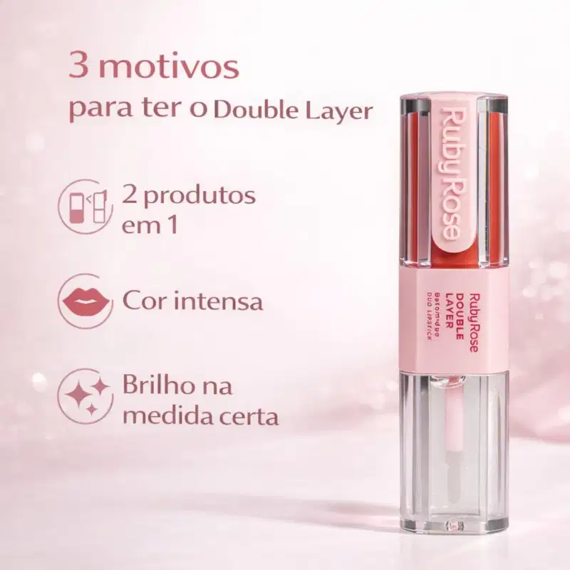 Batom Duo Ruby Rose Double Layer DL70 HB-L6102-7