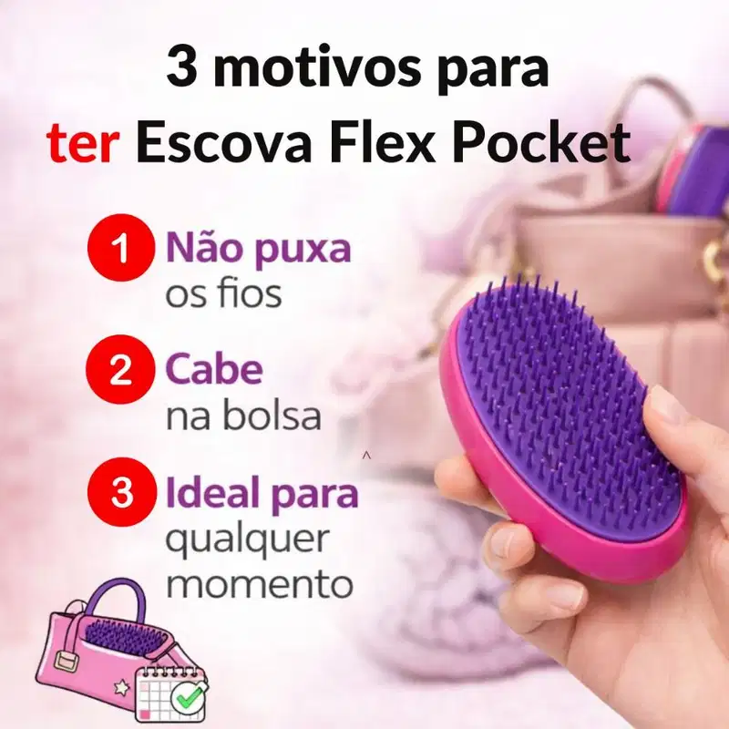 Escova Ricca Flex Pocket Roxa 2457