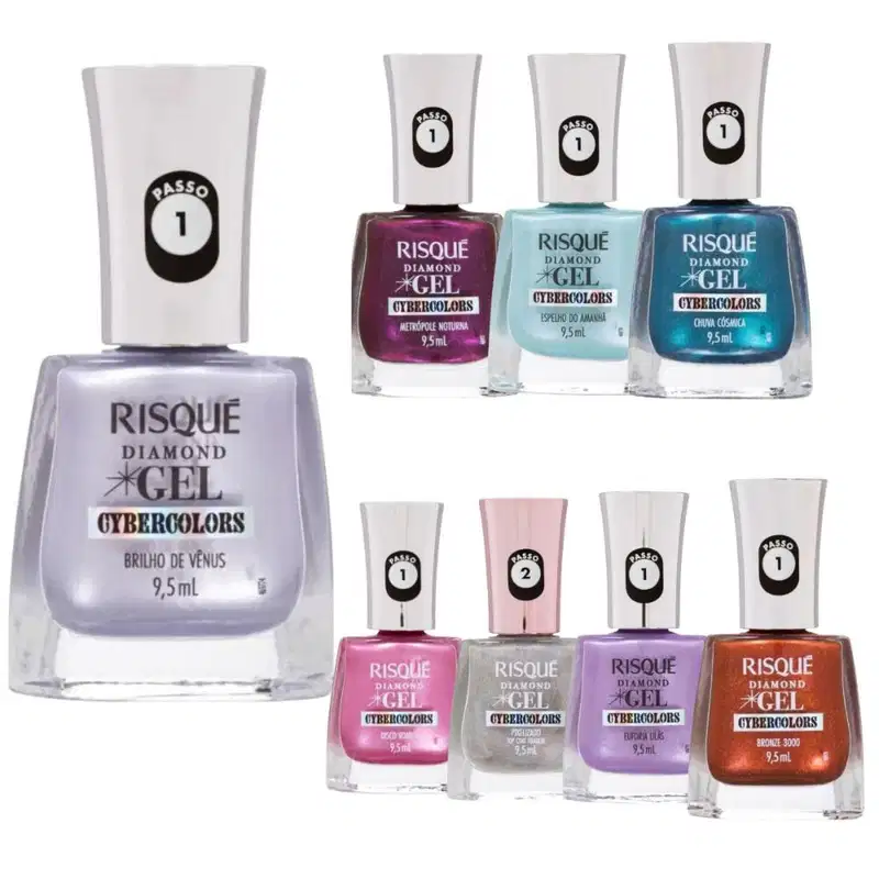 Esmalte Efeito Gel Risqué Diamond Gel Cybercolors 9,5ml Espelho Do Amanhã