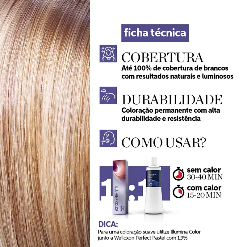 Wella Professionals Illumina Color 7/ 81 Louro Médio Perolado Acinzentado - Coloração 60ml