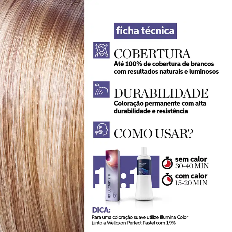 Wella Professionals Illumina Color 8/69 Louro Claro Violeta Acinzentado - Coloração 60ml