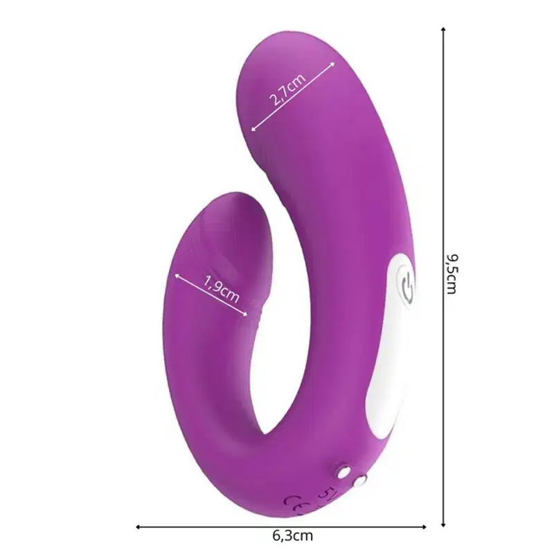 Heart Sweety S-Hande Vibrador Casal com Controle Remoto 9 Intensidades em Silicone Recarregável