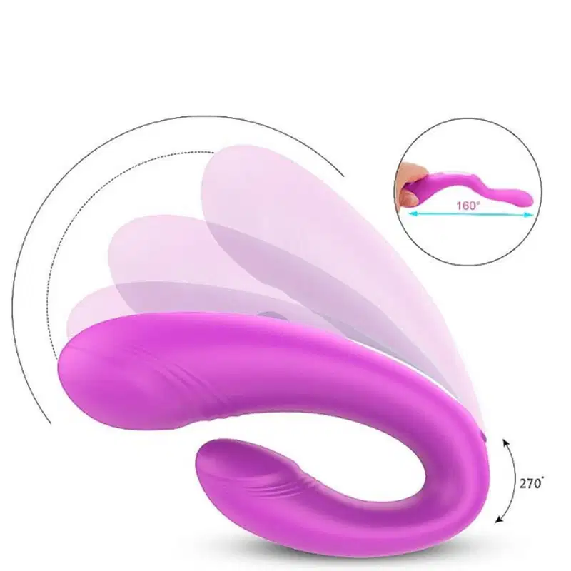 Heart Sweety S-Hande Vibrador Casal com Controle Remoto 9 Intensidades em Silicone Recarregável
