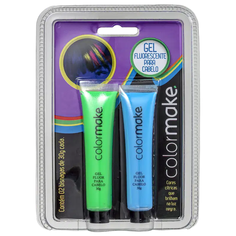Kit Colormake Gel Fluorescente Azul e Verde (2 Unidades)