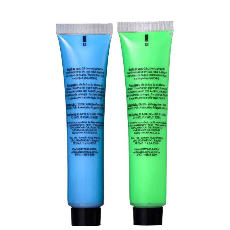 Kit Colormake Gel Fluorescente Azul e Verde (2 Unidades)