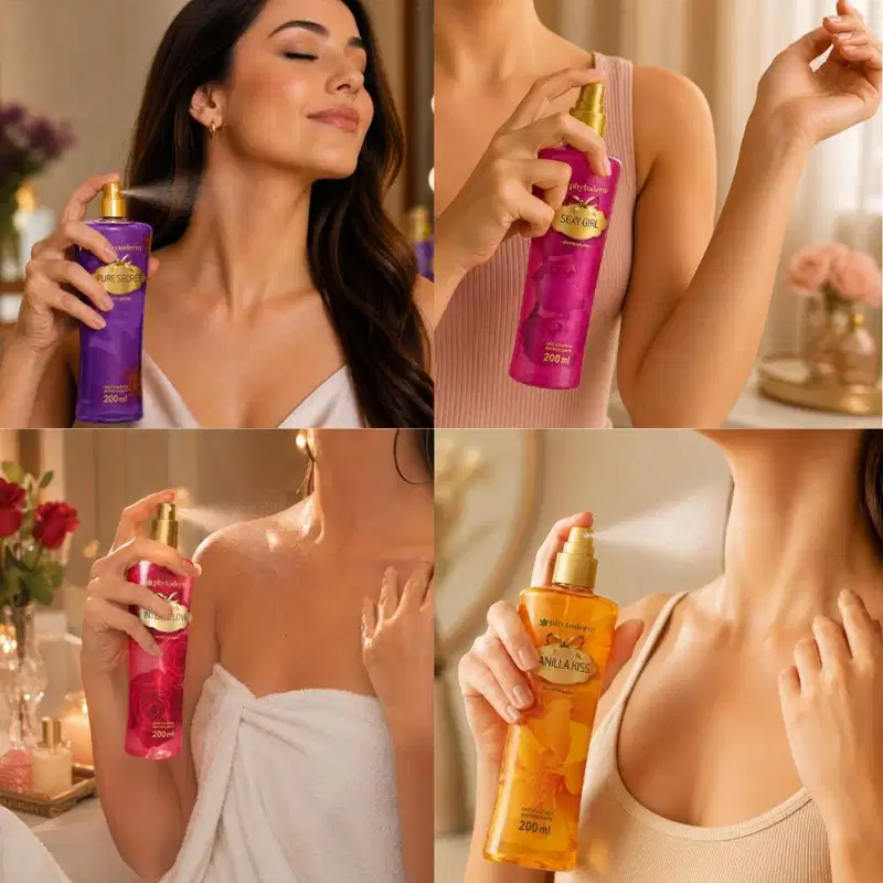 Kit Phytoderm Deo Colônia: Intense Love, Sexy Girl, Pure Secret e Vanilla Kiss 200ml