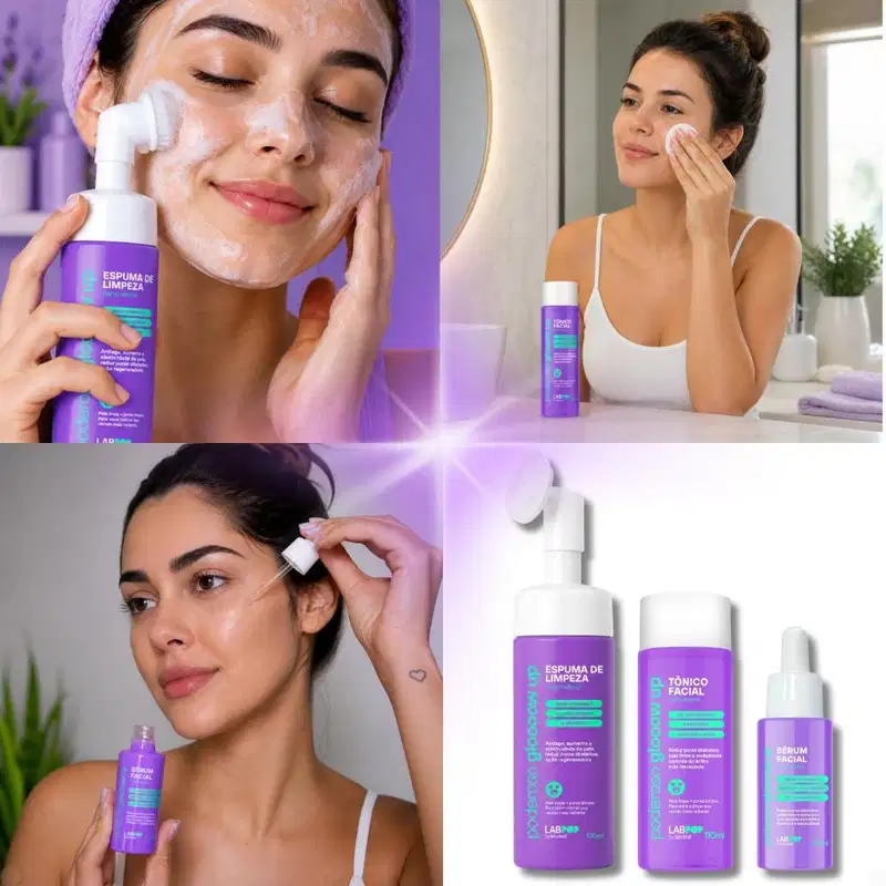 Kit LabPop by Labotrat Poderoso Glow Up: Espuma de Limpeza, Tônico Facial e Sérum