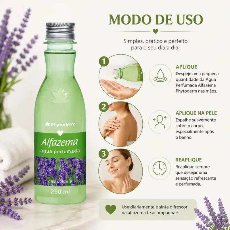 Água Perfumada Deo Colônia Phytoderm Leve 3 Pague 2 Alfazema 250ml