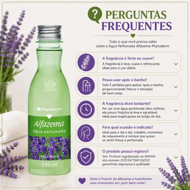 Água Perfumada Deo Colônia Phytoderm Leve 3 Pague 2 Alfazema 250ml