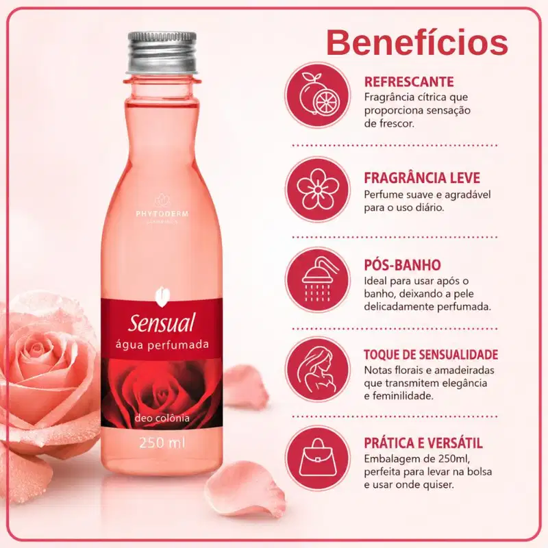 Kit Phytoderm Sensual: 3 Águas Perfumadas Deo Colônia 250ml