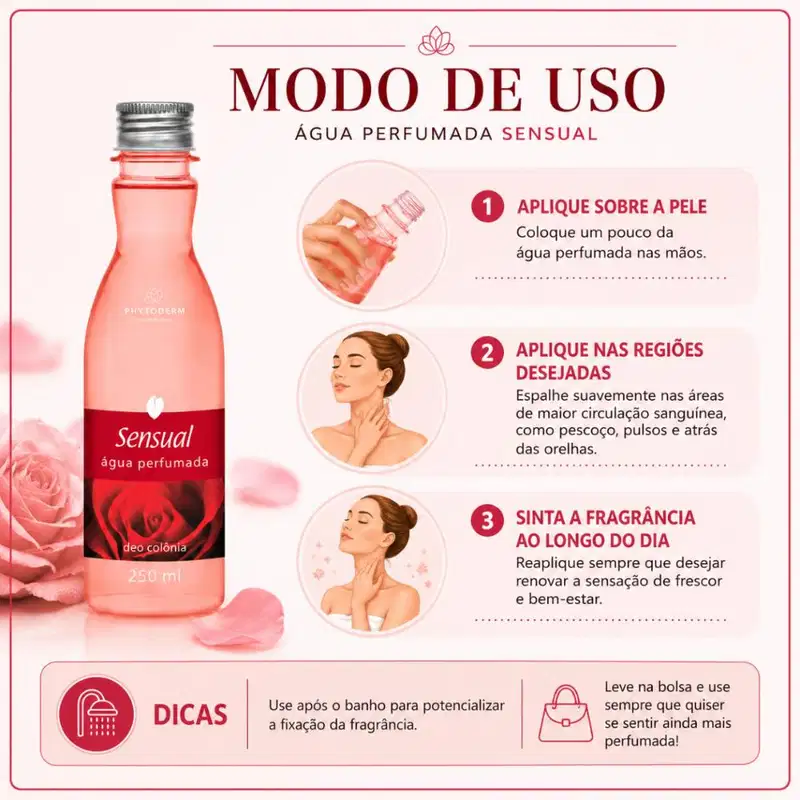 Kit Phytoderm Sensual: 3 Águas Perfumadas Deo Colônia 250ml
