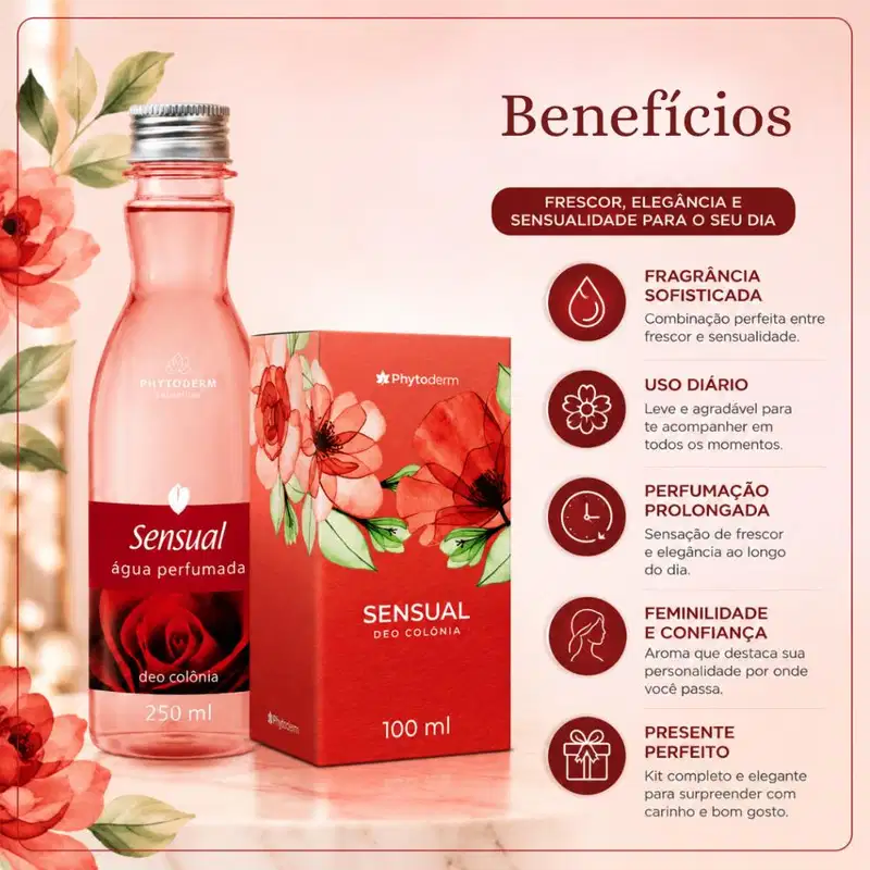 Kit Phytoderm Sensual: Água Perfumada 250ml e Deo Colonia 100ml