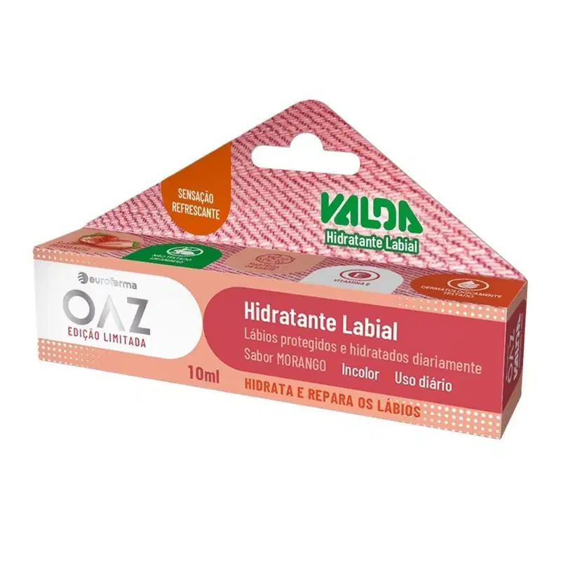 Hidratante Labial OAZ Valda Sabor Morango Eurofarma 10ml