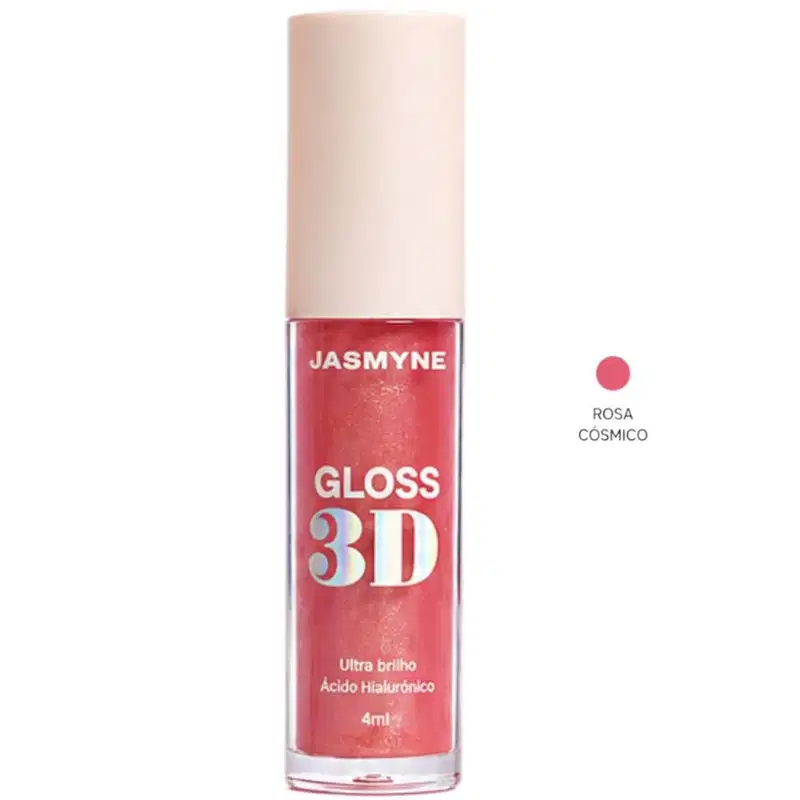 Gloss Labial 3D Jasmyne Ultra Brilho 4ml Ref.: J0133 Rosa Cósmico