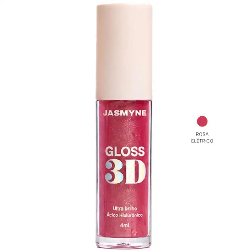 Gloss Labial 3D Jasmyne Ultra Brilho 4ml Ref.: J0133 Rosa Elétrico