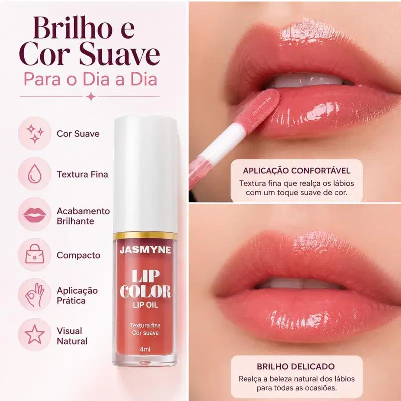 Lip Oil Jasmyne Lip Color 4ml Ref.: J0140 Coral
