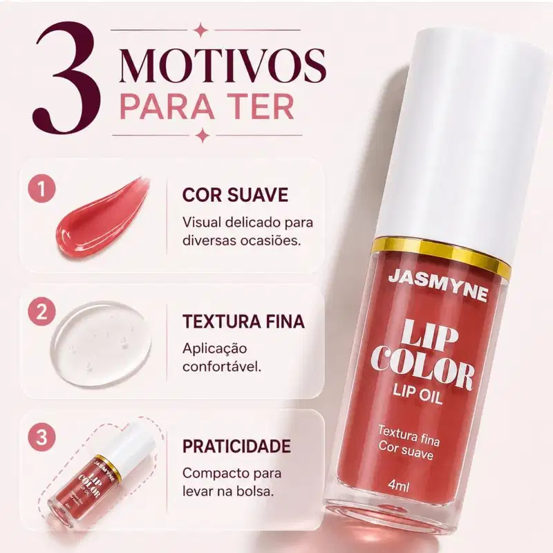 Lip Oil Jasmyne Lip Color 4ml Ref.: J0140 Uva