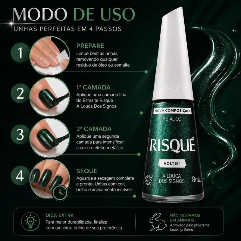 Esmalte Metálico Risqué Voltei! A Louca Dos Signos 8ml