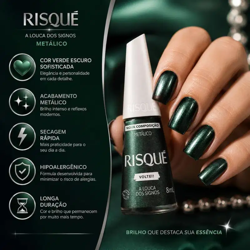 Esmalte Metálico Risqué Voltei! A Louca Dos Signos 8ml