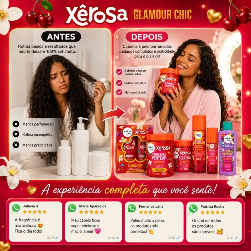 Kit Salon Line Xêrosa Glamour Chic Completo + Mimo Loção Corporal 200ml