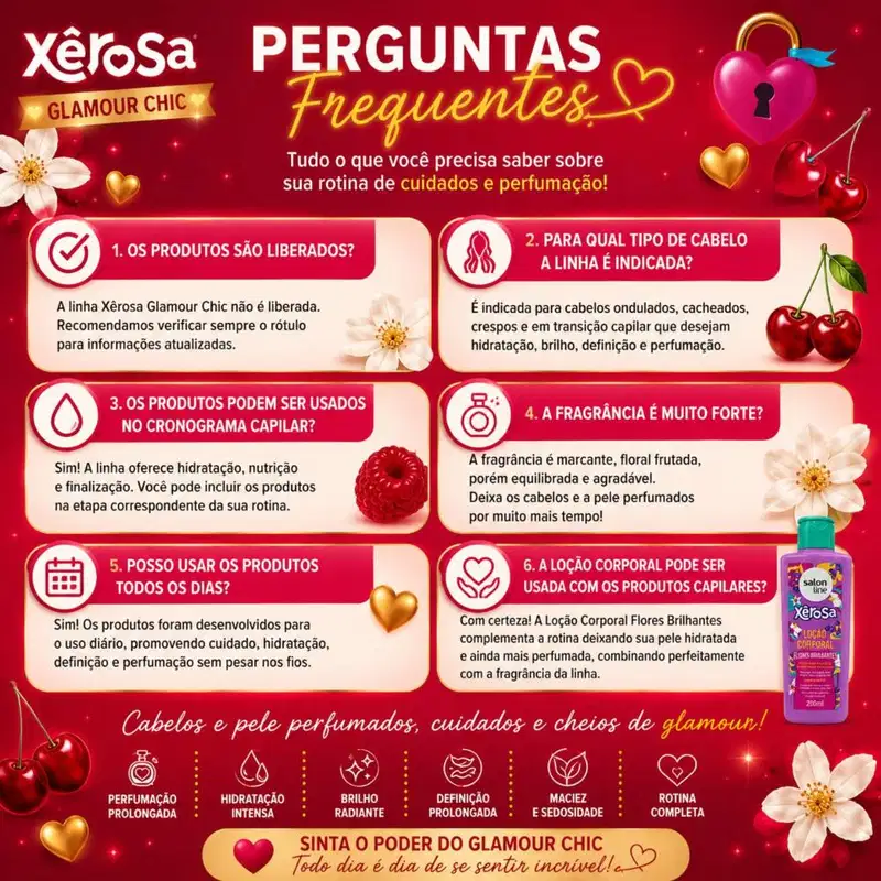 Kit Salon Line Xêrosa Glamour Chic Completo + Mimo Loção Corporal 200ml