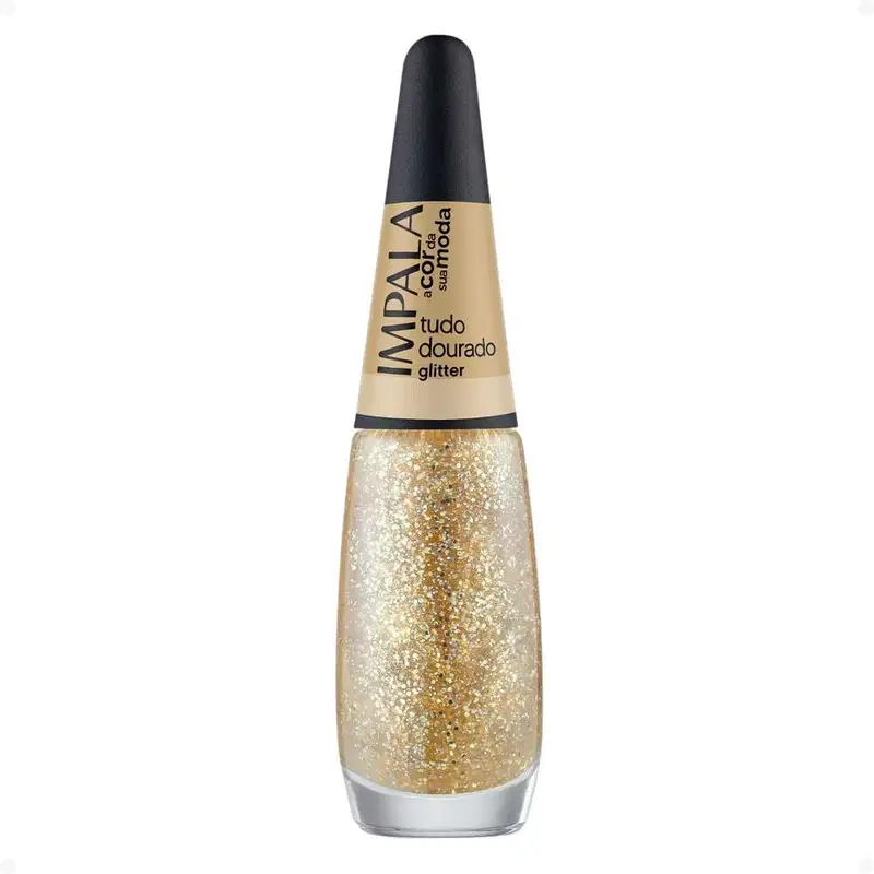 Esmalte Glitter Impala A Cor da Sua Moda Tudo Dourado 7,5ml