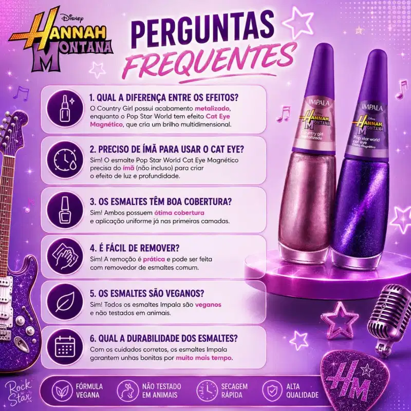 Kit Impala Disney Hannah Montana Esmalte: Country Girl e Pop Star World