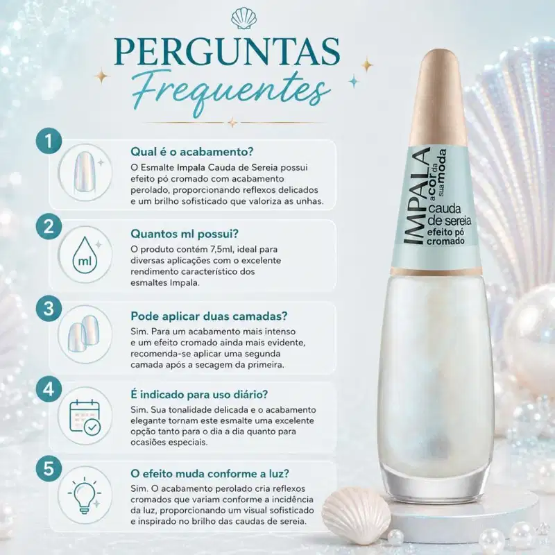 Esmalte Efeito Pó Cromado Impala Cauda De Sereia 7,5ml