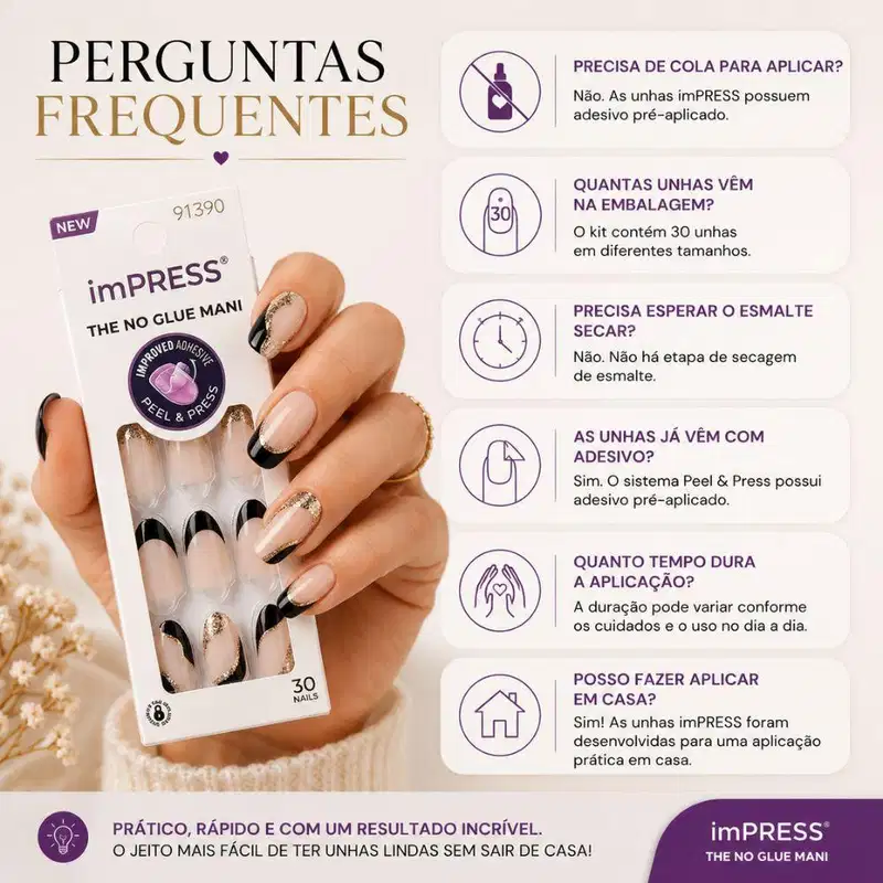 Unhas Autocolantes Kiss Ny Impress The No Glue Mani Illusion Ifm04
