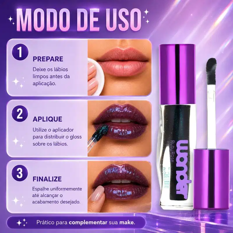 Gloss Labial Ruby Rose Wonder Lumen Star Hb-l6414-4