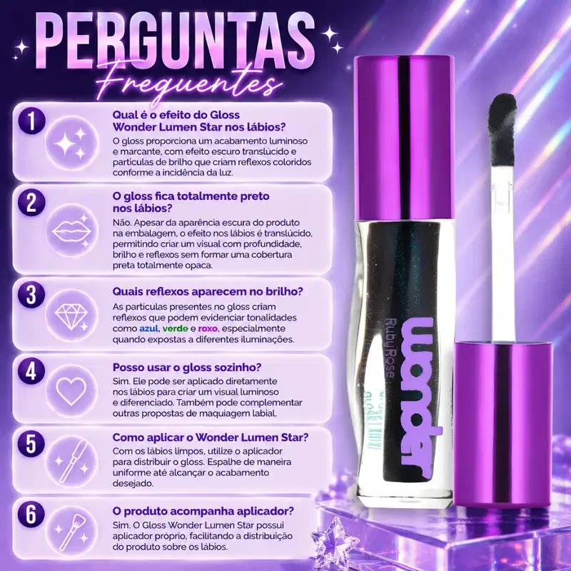 Gloss Labial Ruby Rose Wonder Lumen Star Hb-l6414-4