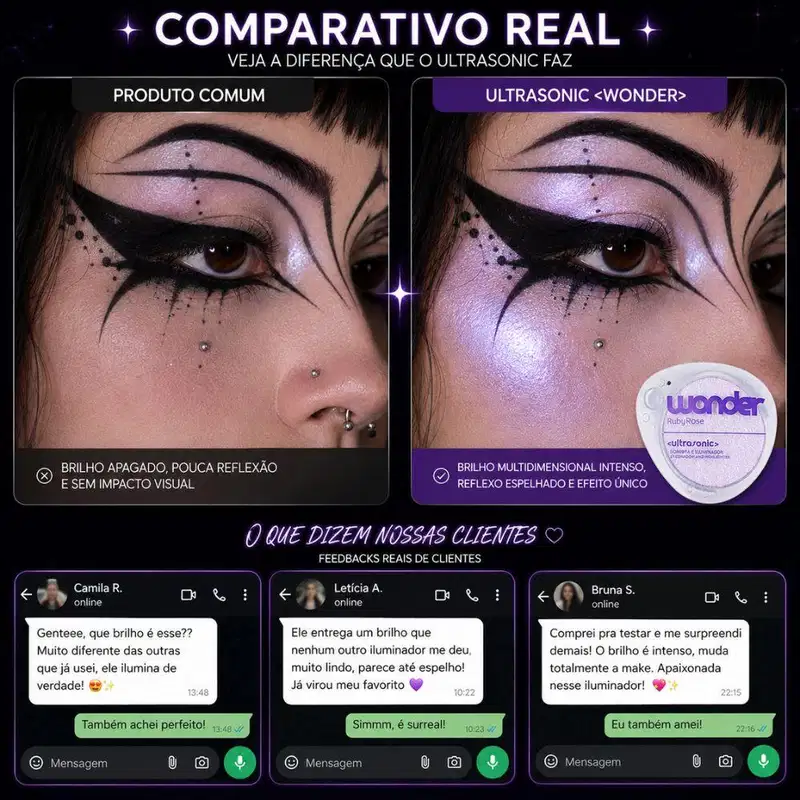 Sombra e Iluminador Ruby Rose Wonder Ultrasonic Speed Hb-m1013-2