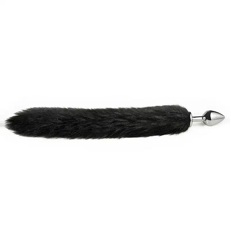 Plug Anal Rabo de Raposa 40 cm Tamanho M Preto