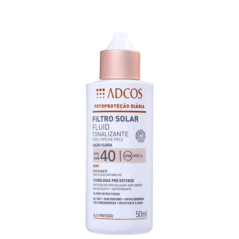 Adcos Fotoproteção Diária Fluid Tonalizante FPS 40 Nude - Protetor Solar com Cor 50ml