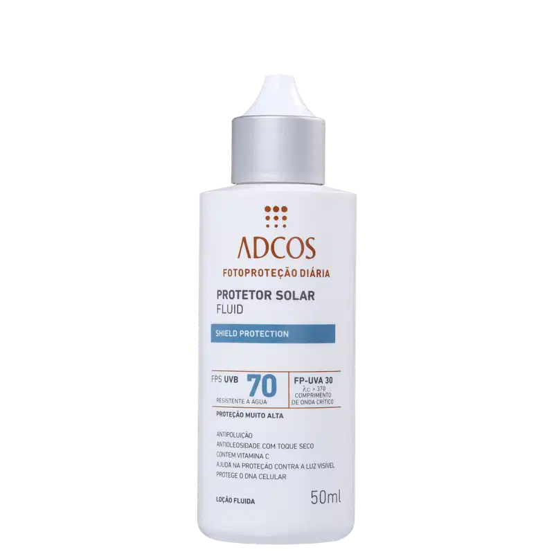 Adcos Fotoproteção Diária Fluid Incolor FPS 70 - Protetor Solar 50ml