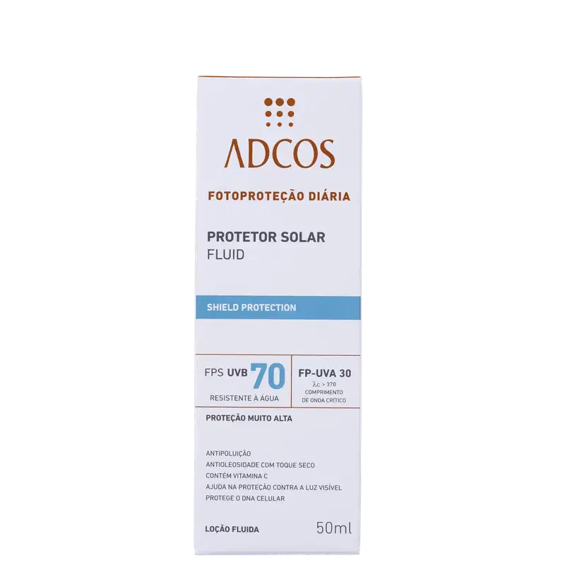 Adcos Fotoproteção Diária Fluid Incolor FPS 70 - Protetor Solar 50ml