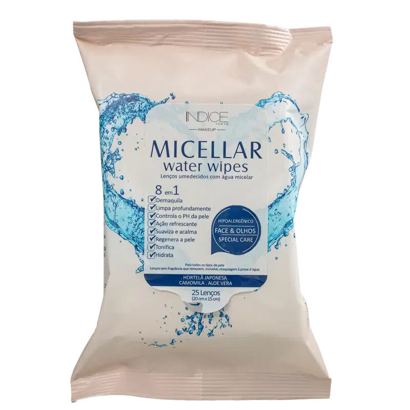 Indice Tokyo Micellar Water - Lenço Demaquilante (25 Unidades)
