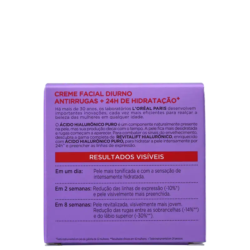 L'Oréal Paris Revitalift Hialurônico Diurno FPS 20 - Creme Facial Redutor de Linhas 49g