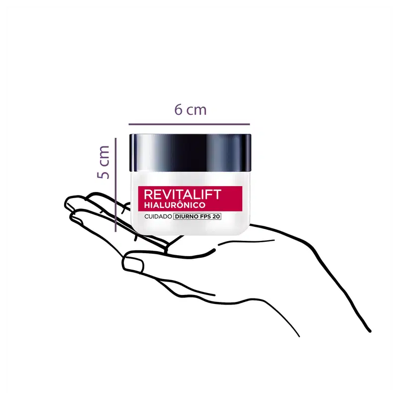 L'Oréal Paris Revitalift Hialurônico Diurno FPS 20 - Creme Facial Redutor de Linhas 49g