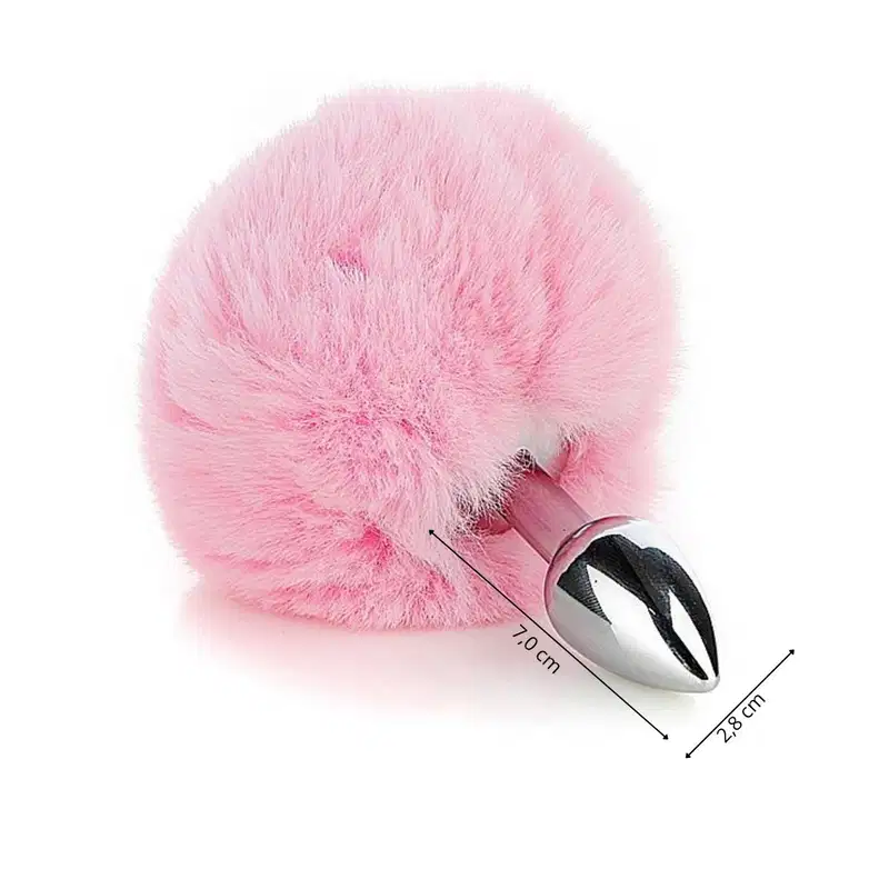 Plug Anal Pompom Lilás com Tiara Orelhas de Gato + Grampos p/ seios em Metal e Laço Gargantilha