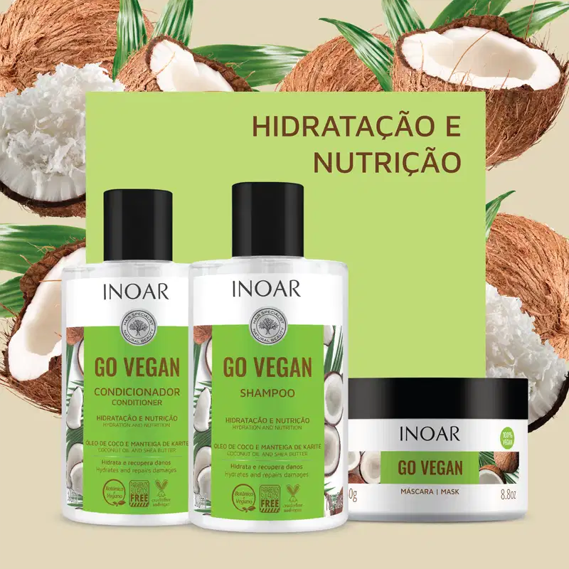 Inoar Go Vegan Hidratação e Nutrição - Máscara Capilar 250g