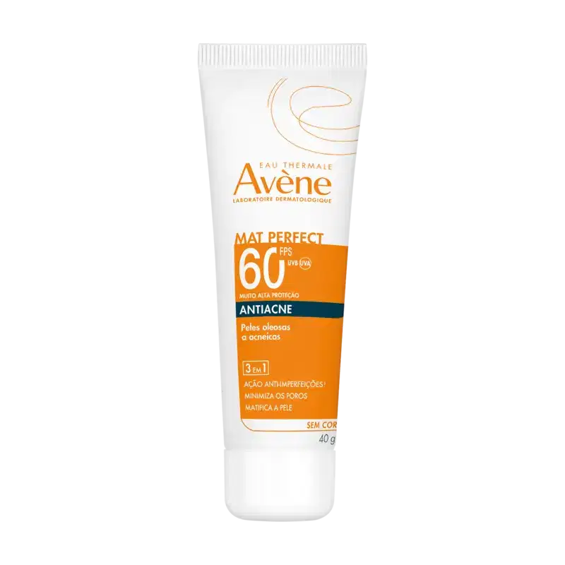 Avène Mat Perfect Fluido Antiacne FPS 60 - Protetor Solar Facial 40g