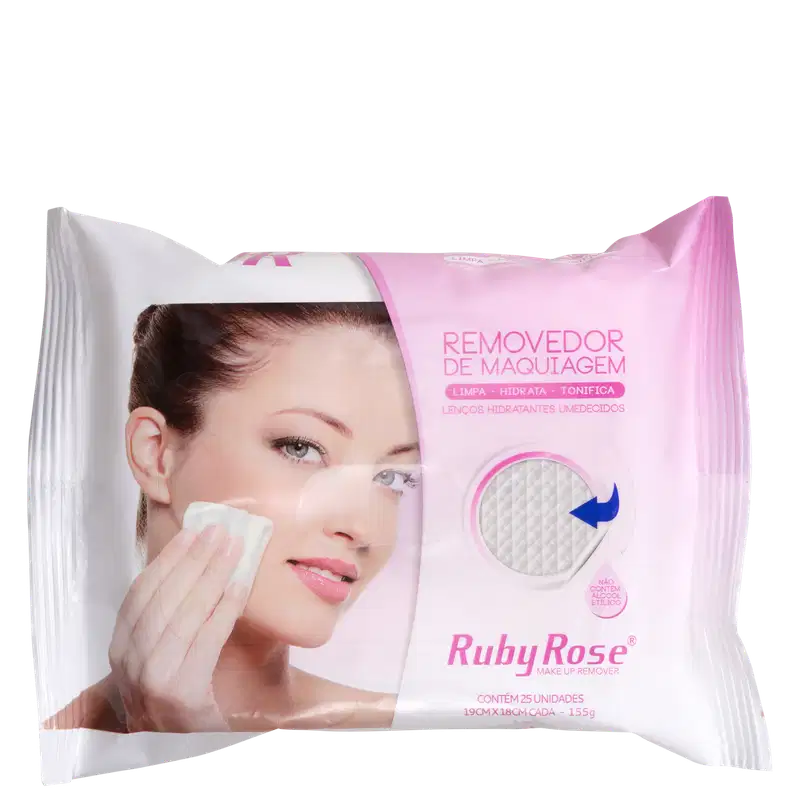 Ruby Rose Dermo - Lenço Demaquilante (25 Unidades)