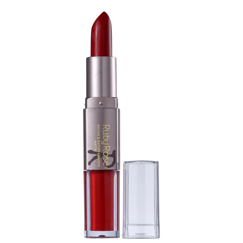 Ruby Rose Duo Semi-Matte 200 Vermelho Intenso - Batom 6,6g