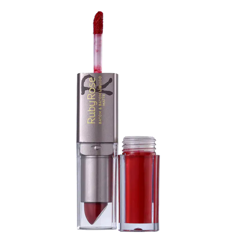 Ruby Rose Duo Semi-Matte 200 Vermelho Intenso - Batom 6,6g