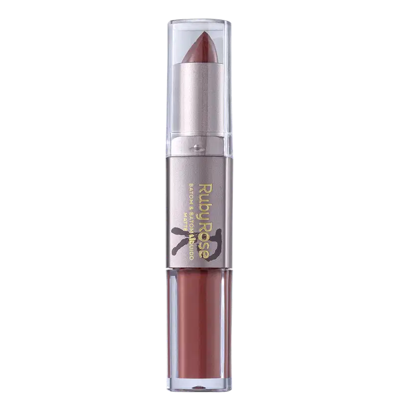 Ruby Rose Duo Semi-Matte 211 Nude Médio - Batom 6,6g