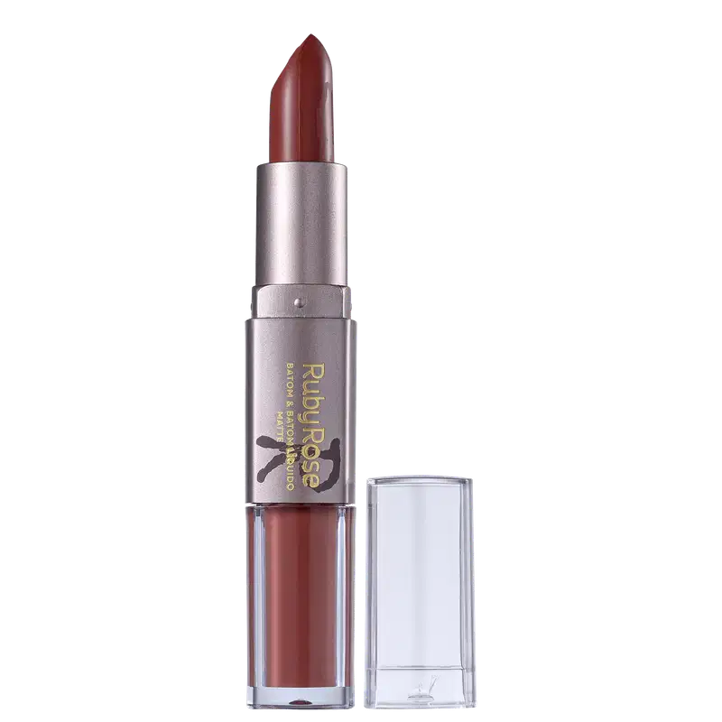 Ruby Rose Duo Semi-Matte 211 Nude Médio - Batom 6,6g