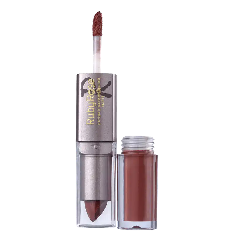 Ruby Rose Duo Semi-Matte 211 Nude Médio - Batom 6,6g