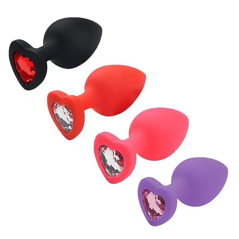 Plug Anal Sexy Import Coração Silicone Roxo, 1 produto.
